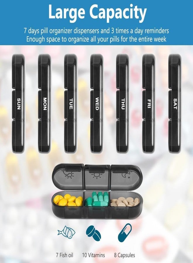 EARTHCONE Weekly Pill Organizer 3 Times a Day, Portable Travel Pill Box 7 Day with Large Pill Containers, Light-Proof Pill Case for Vitamins, Medication, Supplements and Fish Oils (1Pcs) - Image 2